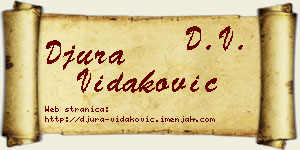Đura Vidaković vizit kartica